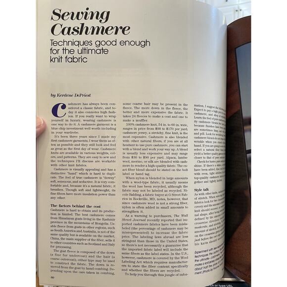 VTG. Threads Magazine Dec 1990 Embroidery Czech Apron Knitting Sewing Needlework - Picture 9 of 9